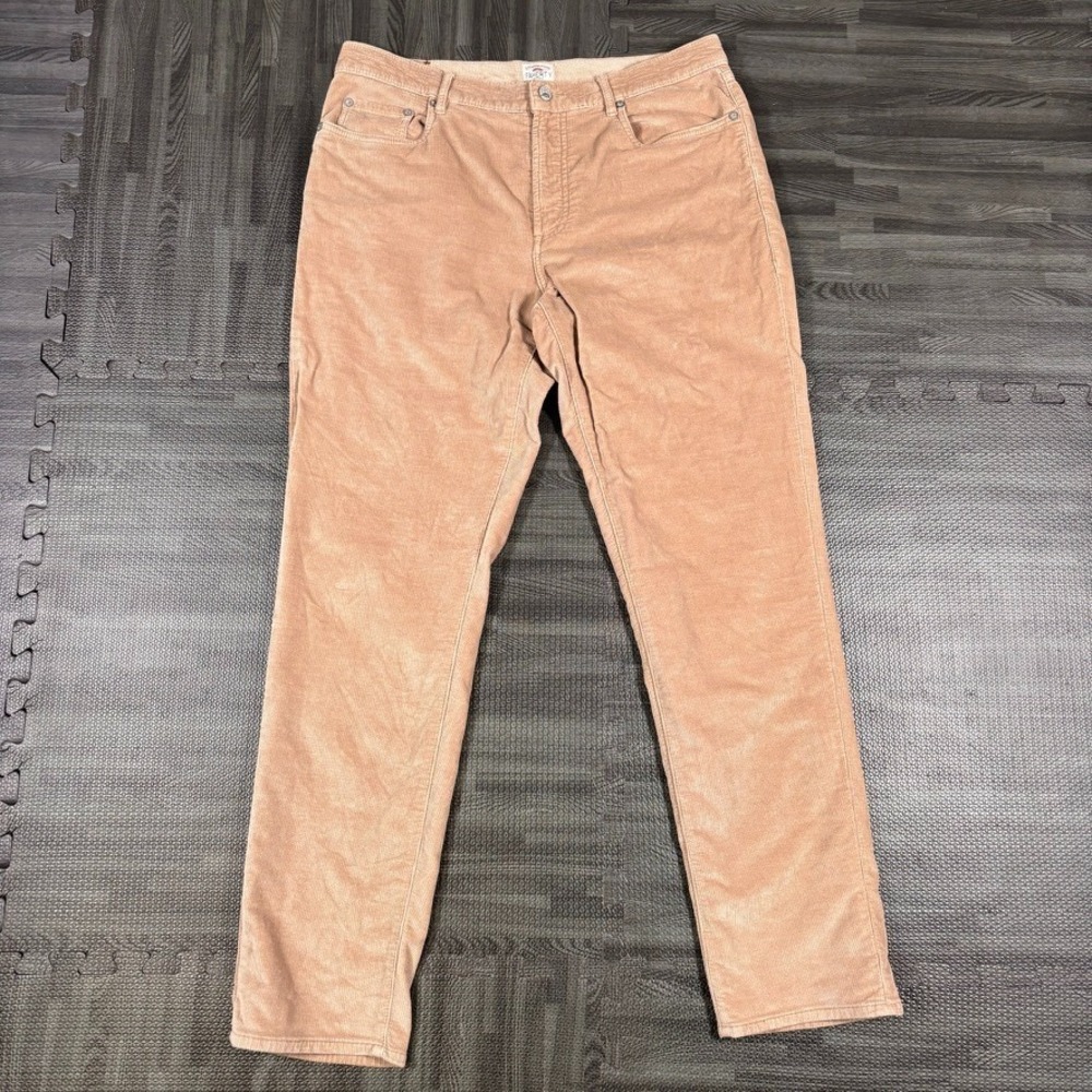 Faherty Stretch Terry Corduroy Pants Mens 33x32 Brown 5 Pocket Chino Preppy